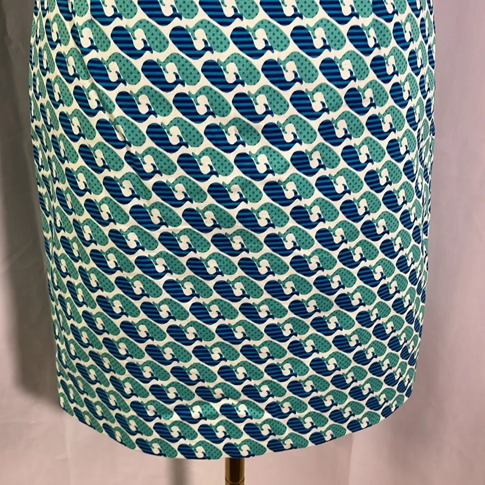 Talbots Blue Whale Print Twill Cotton High-Waist Mini Skirt